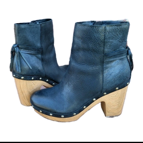 KORK-EASE Dianna Final Tassel Black Leather Stud Platform Ankle Boot Women 8 - Picture 16 of 16